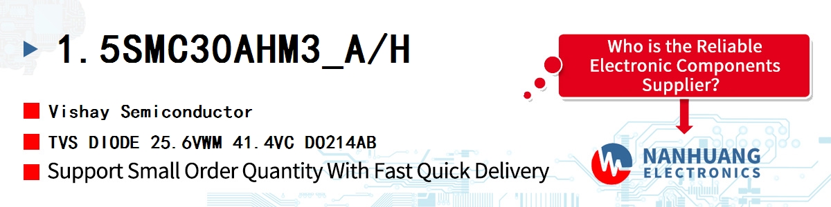 1.5SMC30AHM3_A/H Vishay TVS DIODE 25.6VWM 41.4VC DO214AB