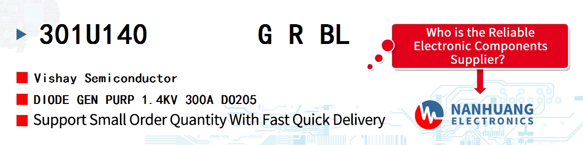 301U140       G R BL Vishay DIODE GEN PURP 1.4KV 300A DO205