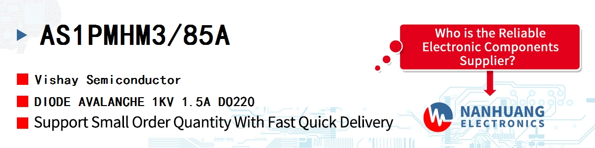 AS1PMHM3/85A Vishay DIODE AVALANCHE 1KV 1.5A DO220