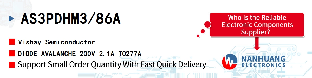 AS3PDHM3/86A Vishay DIODE AVALANCHE 200V 2.1A TO277A