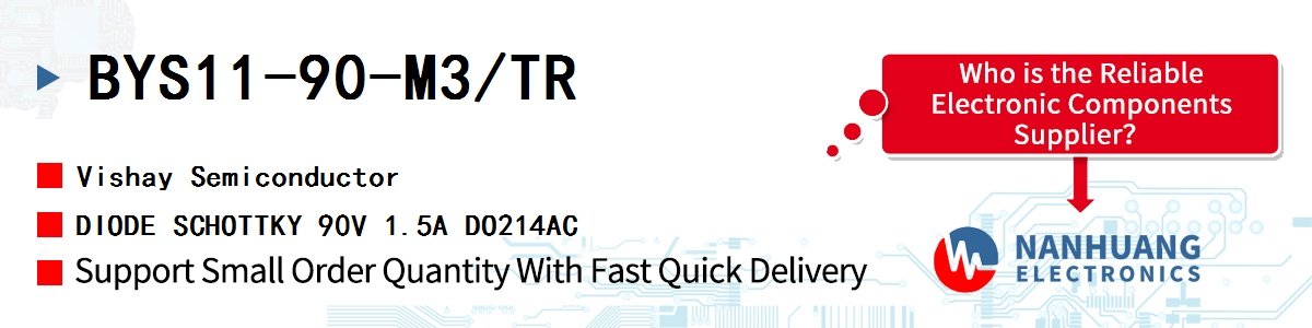 BYS11-90-M3/TR Vishay DIODE SCHOTTKY 90V 1.5A DO214AC