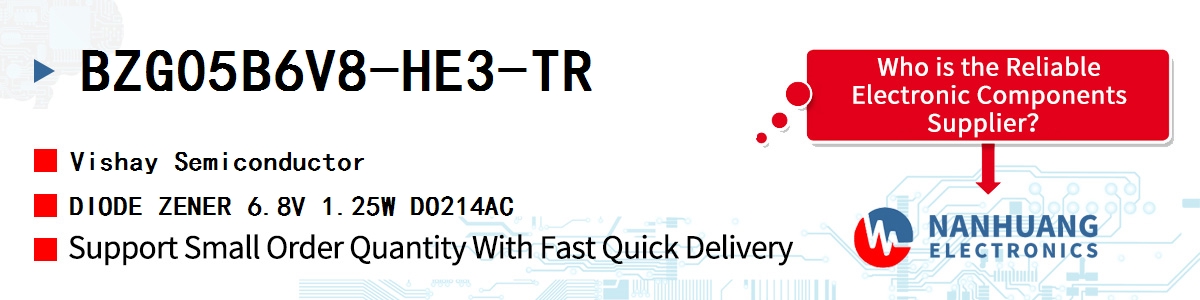 BZG05B6V8-HE3-TR Vishay DIODE ZENER 6.8V 1.25W DO214AC