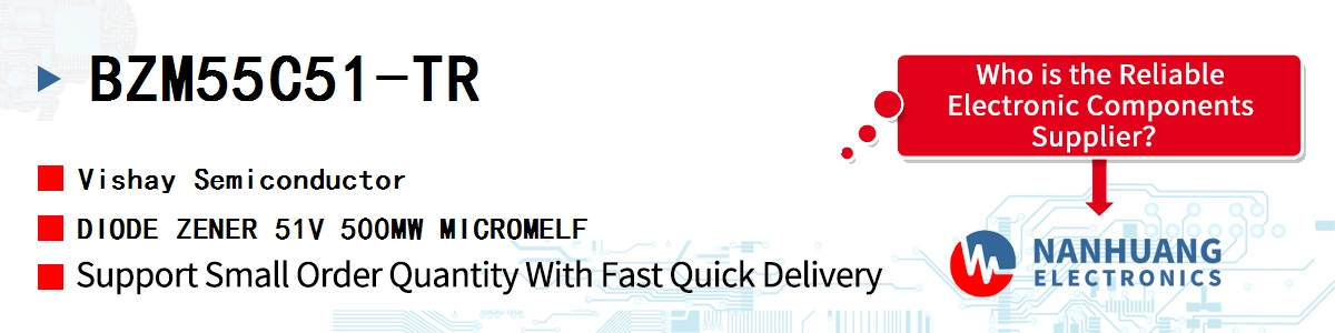 BZM55C51-TR Vishay DIODE ZENER 51V 500MW MICROMELF