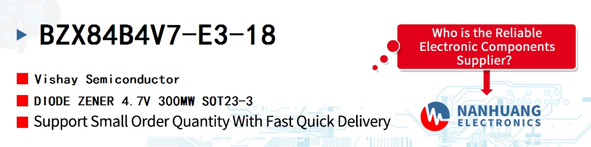 BZX84B4V7-E3-18 Vishay DIODE ZENER 4.7V 300MW SOT23-3