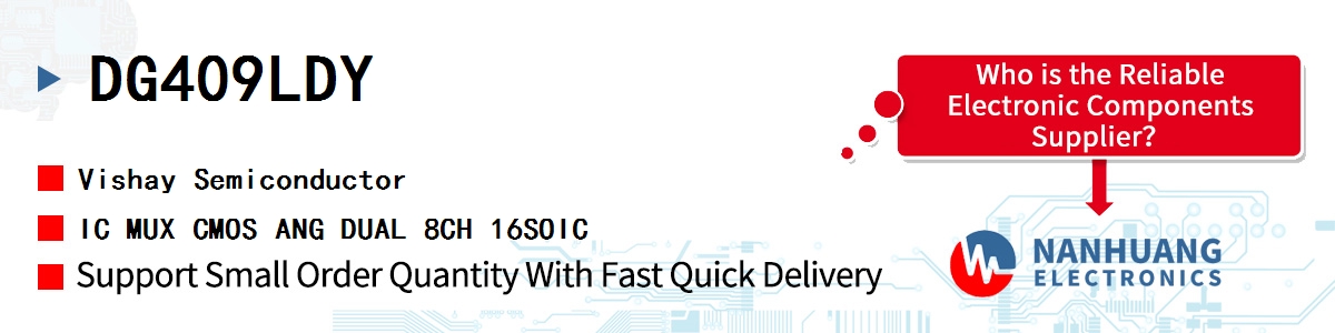 DG409LDY Vishay IC MUX CMOS ANG DUAL 8CH 16SOIC