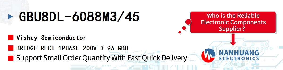 GBU8DL-6088M3/45 Vishay BRIDGE RECT 1PHASE 200V 3.9A GBU