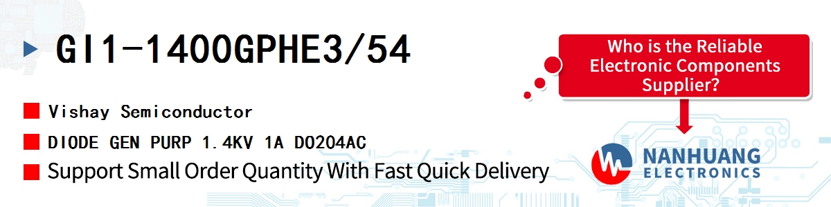 GI1-1400GPHE3/54 Vishay DIODE GEN PURP 1.4KV 1A DO204AC