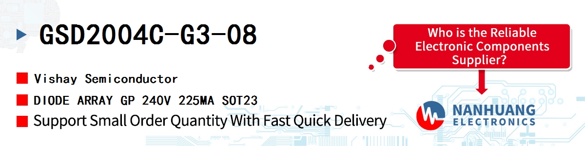 GSD2004C-G3-08 Vishay DIODE ARRAY GP 240V 225MA SOT23