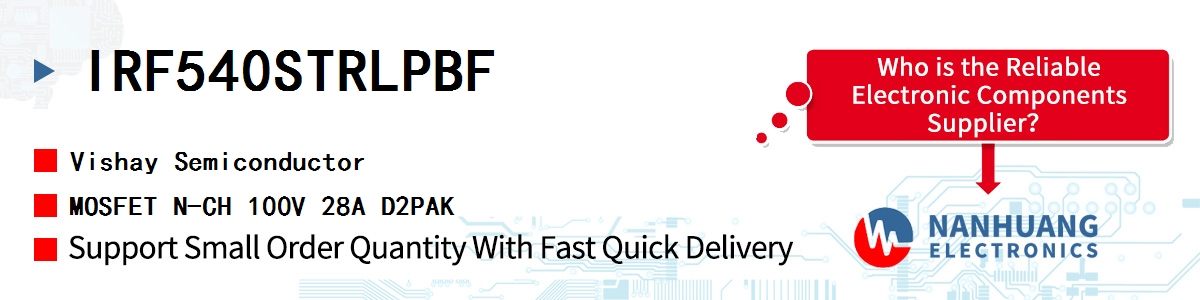 IRF540STRLPBF Vishay MOSFET N-CH 100V 28A D2PAK