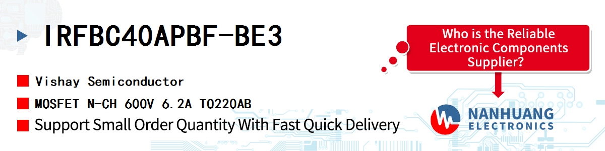 IRFBC40APBF-BE3 Vishay MOSFET N-CH 600V 6.2A TO220AB