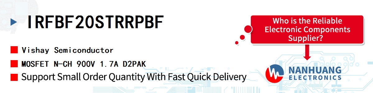 IRFBF20STRRPBF Vishay MOSFET N-CH 900V 1.7A D2PAK