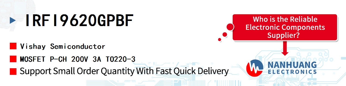 IRFI9620GPBF Vishay MOSFET P-CH 200V 3A TO220-3