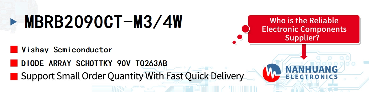 MBRB2090CT-M3/4W Vishay DIODE ARRAY SCHOTTKY 90V TO263AB