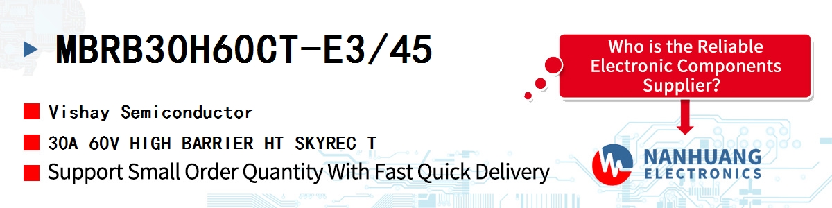 MBRB30H60CT-E3/45 Vishay 30A 60V HIGH BARRIER HT SKYREC T