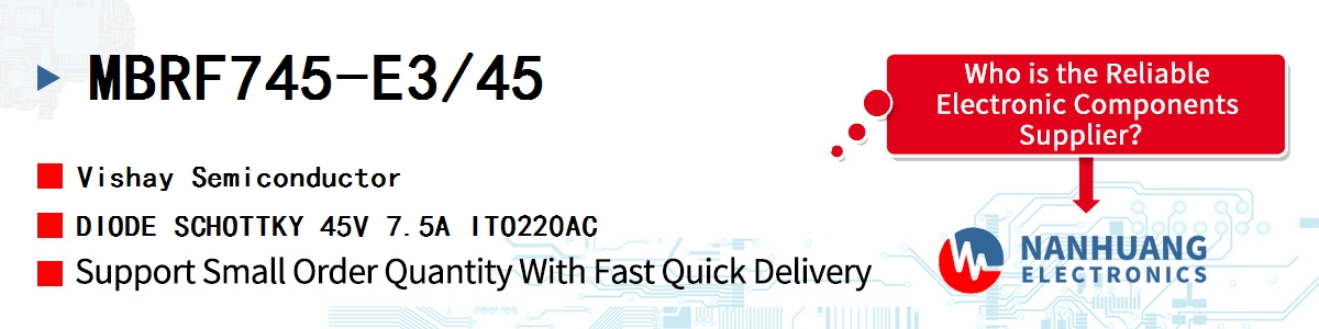 MBRF745-E3/45 Vishay DIODE SCHOTTKY 45V 7.5A ITO220AC