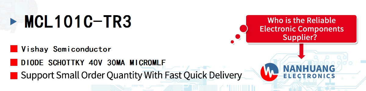 MCL101C-TR3 Vishay DIODE SCHOTTKY 40V 30MA MICROMLF