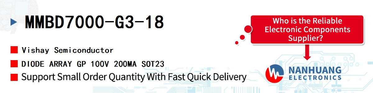 MMBD7000-G3-18 Vishay DIODE ARRAY GP 100V 200MA SOT23