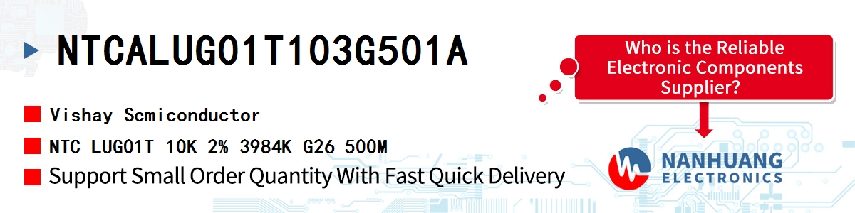 NTCALUG01T103G501A Vishay NTC LUG01T 10K 2% 3984K G26 500M