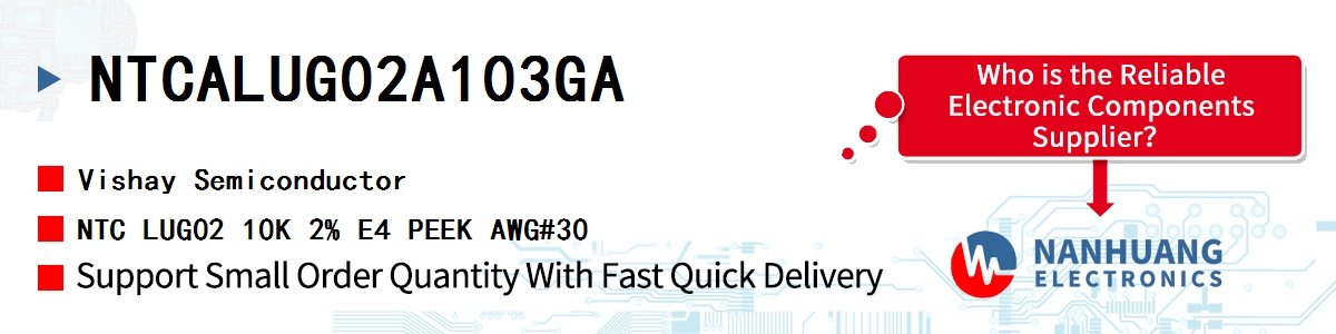 NTCALUG02A103GA Vishay NTC LUG02 10K 2% E4 PEEK AWG#30