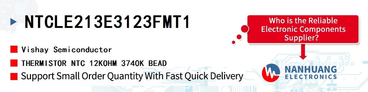 NTCLE213E3123FMT1 Vishay THERMISTOR NTC 12KOHM 3740K BEAD