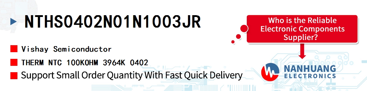 NTHS0402N01N1003JR Vishay THERM NTC 100KOHM 3964K 0402