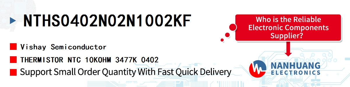 NTHS0402N02N1002KF Vishay THERMISTOR NTC 10KOHM 3477K 0402