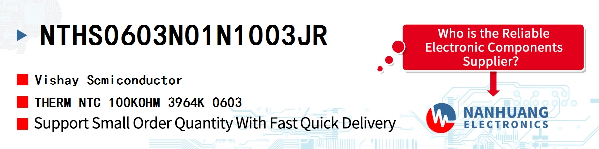 NTHS0603N01N1003JR Vishay THERM NTC 100KOHM 3964K 0603