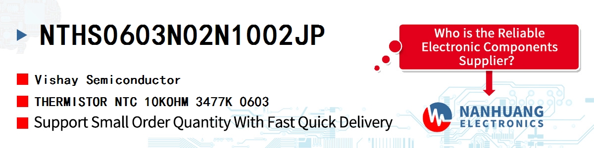 NTHS0603N02N1002JP Vishay THERMISTOR NTC 10KOHM 3477K 0603