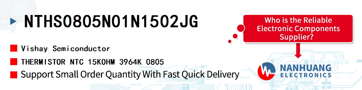 NTHS0805N01N1502JG Vishay THERMISTOR NTC 15KOHM 3964K 0805