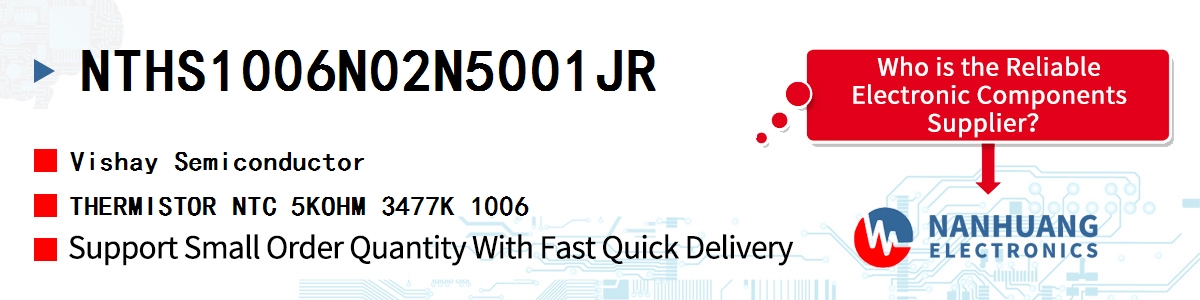 NTHS1006N02N5001JR Vishay THERMISTOR NTC 5KOHM 3477K 1006