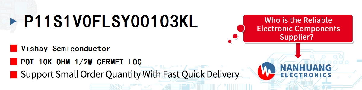 P11S1V0FLSY00103KL Vishay POT 10K OHM 1/2W CERMET LOG