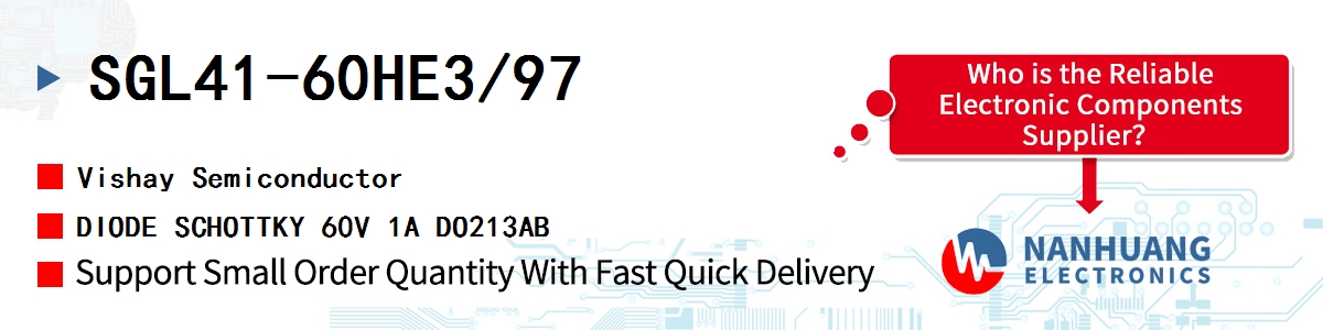 SGL41-60HE3/97 Vishay DIODE SCHOTTKY 60V 1A DO213AB