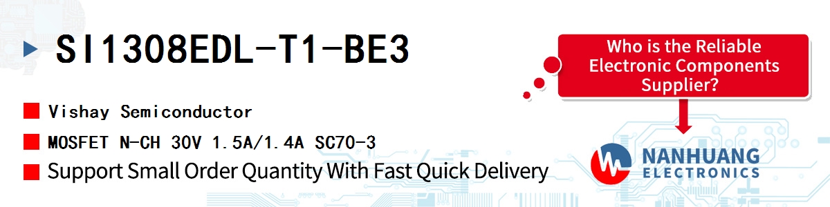 SI1308EDL-T1-BE3 Vishay MOSFET N-CH 30V 1.5A/1.4A SC70-3