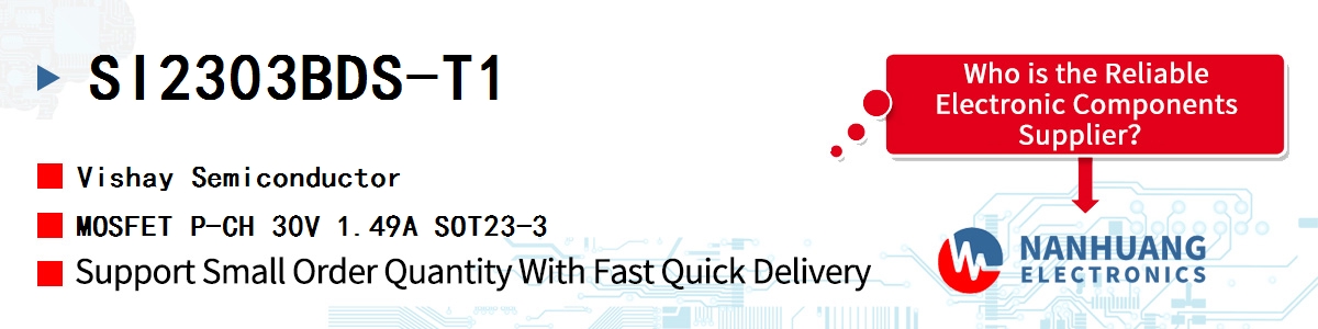 SI2303BDS-T1 Vishay MOSFET P-CH 30V 1.49A SOT23-3