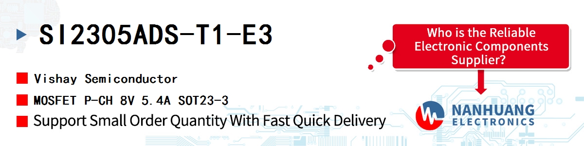 SI2305ADS-T1-E3 Vishay MOSFET P-CH 8V 5.4A SOT23-3