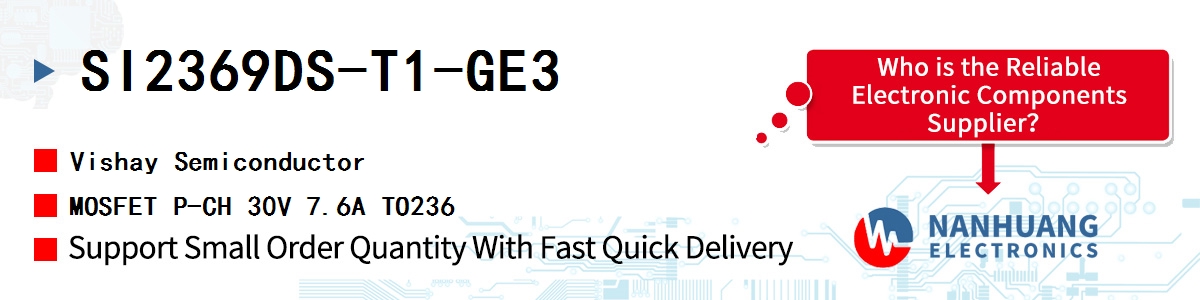 SI2369DS-T1-GE3 Vishay MOSFET P-CH 30V 7.6A TO236