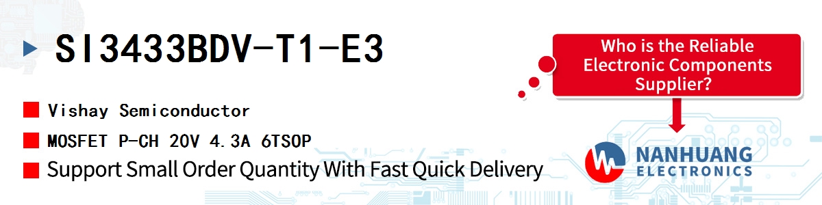 SI3433BDV-T1-E3 Vishay MOSFET P-CH 20V 4.3A 6TSOP