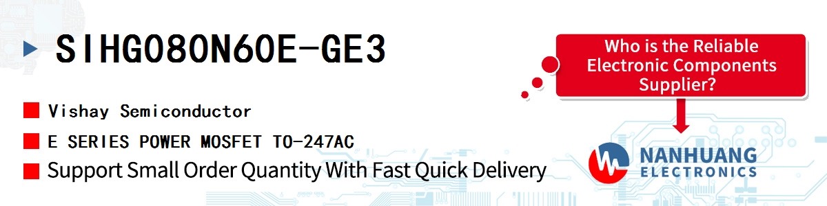 SIHG080N60E-GE3 Vishay E SERIES POWER MOSFET TO-247AC