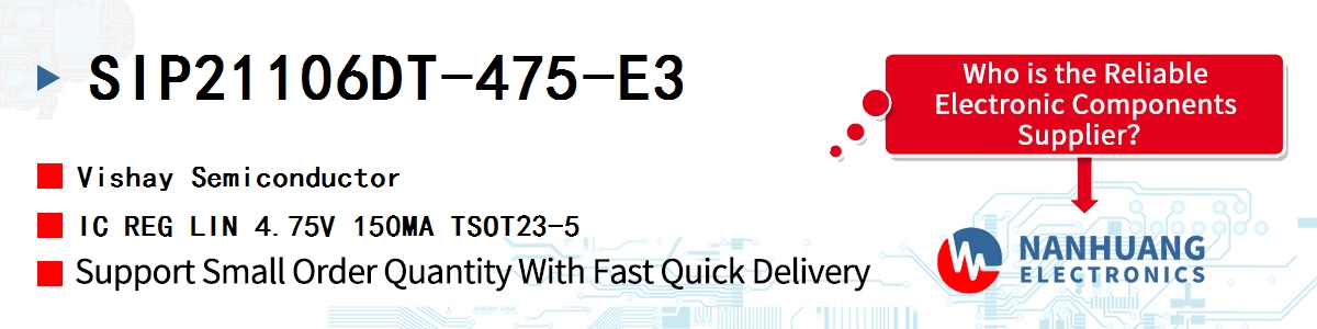 SIP21106DT-475-E3 Vishay IC REG LIN 4.75V 150MA TSOT23-5