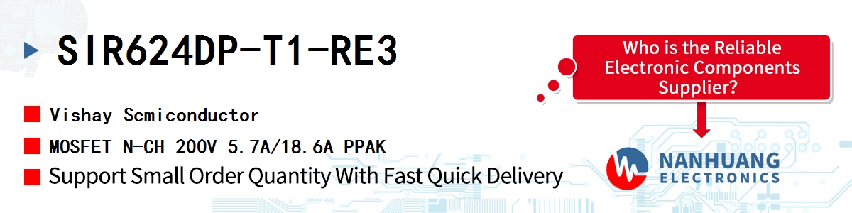 SIR624DP-T1-RE3 Vishay MOSFET N-CH 200V 5.7A/18.6A PPAK