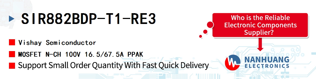 SIR882BDP-T1-RE3 Vishay MOSFET N-CH 100V 16.5/67.5A PPAK