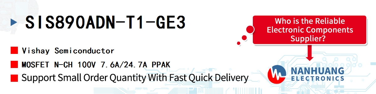 SIS890ADN-T1-GE3 Vishay MOSFET N-CH 100V 7.6A/24.7A PPAK