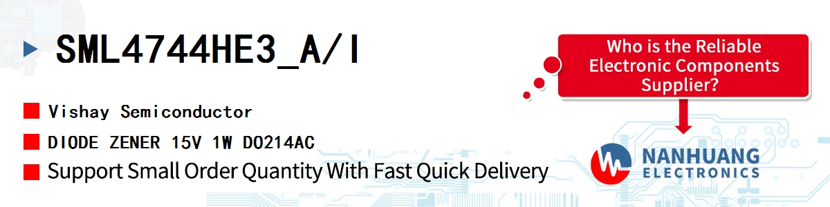 SML4744HE3_A/I Vishay DIODE ZENER 15V 1W DO214AC