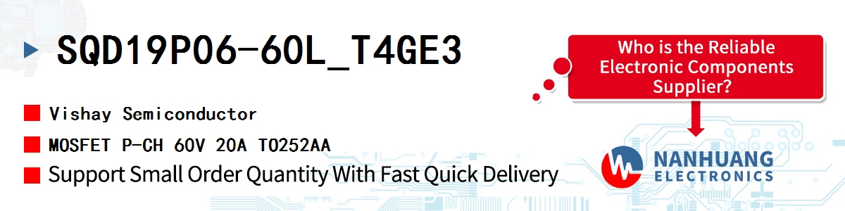 SQD19P06-60L_T4GE3 Vishay MOSFET P-CH 60V 20A TO252AA