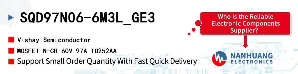 SQD97N06-6M3L_GE3 Vishay MOSFET N-CH 60V 97A TO252AA