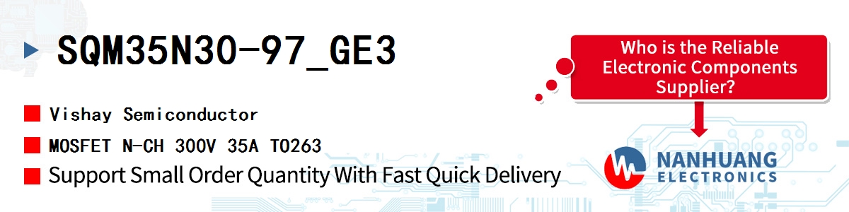 SQM35N30-97_GE3 Vishay MOSFET N-CH 300V 35A TO263