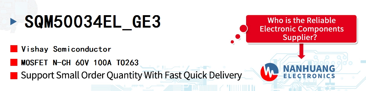 SQM50034EL_GE3 Vishay MOSFET N-CH 60V 100A TO263