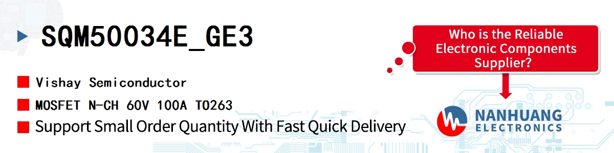 SQM50034E_GE3 Vishay MOSFET N-CH 60V 100A TO263