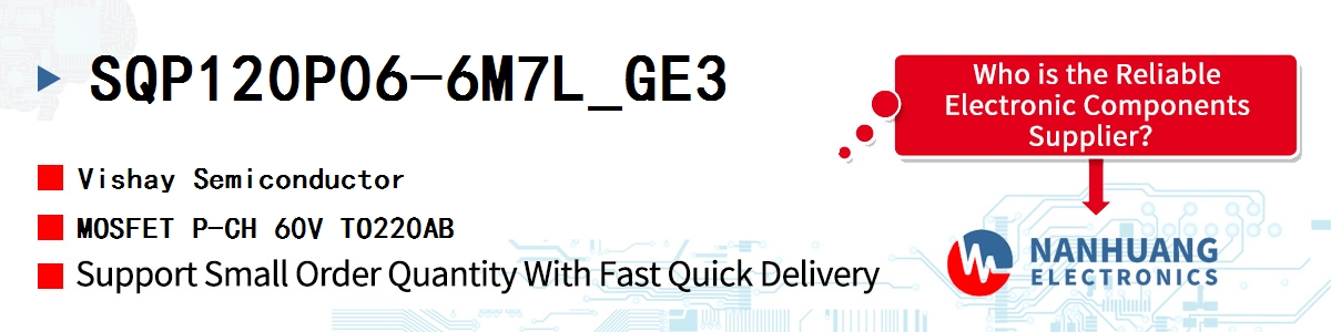 SQP120P06-6M7L_GE3 Vishay MOSFET P-CH 60V TO220AB