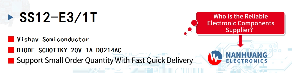 SS12-E3/1T Vishay DIODE SCHOTTKY 20V 1A DO214AC